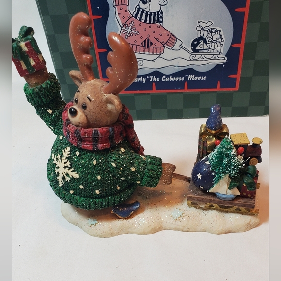 Marty "The Caboose" Moose Vtg 1998 Mother Brown's Parade of Gifts Figurine - Picture 2 of 11